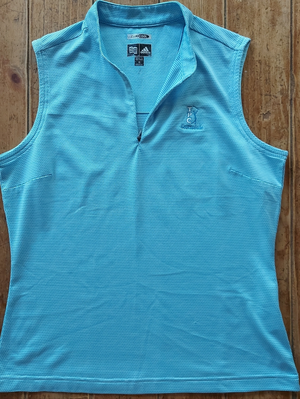 adidas Women’s Turquoise Sleeveless Golf Polo Size M